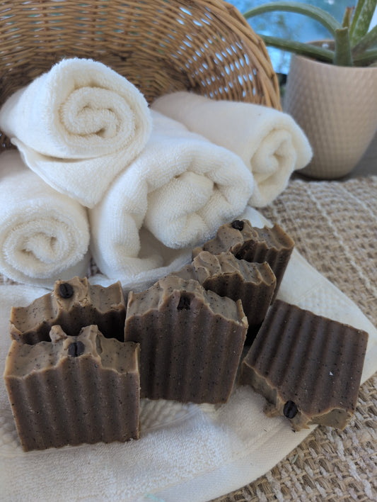 Coffee-Infused Coconut & Olive Oil Bar – Lemon, Jasmine & Thyme